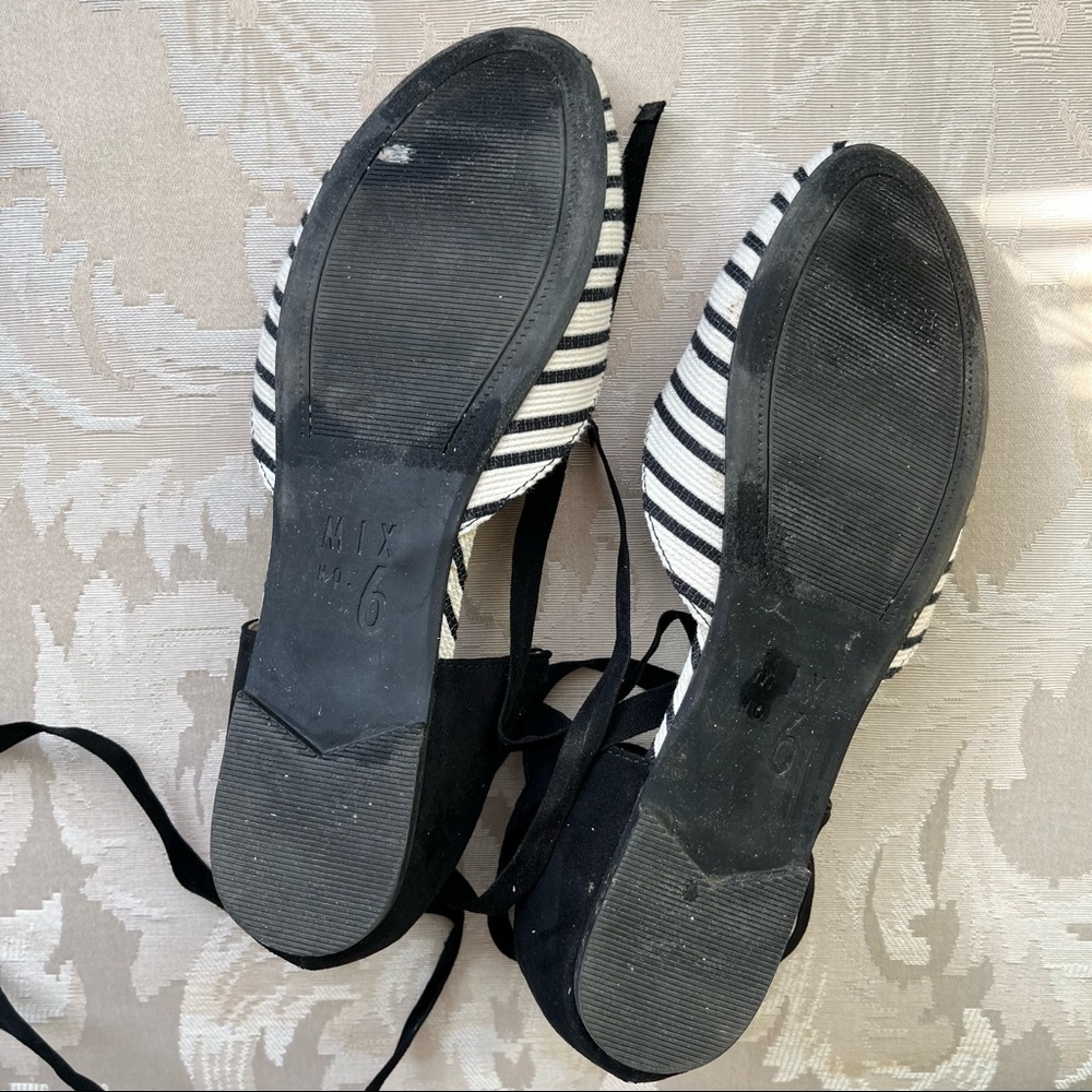 Lace up black and white dorsay flats - Picture 4 of 4